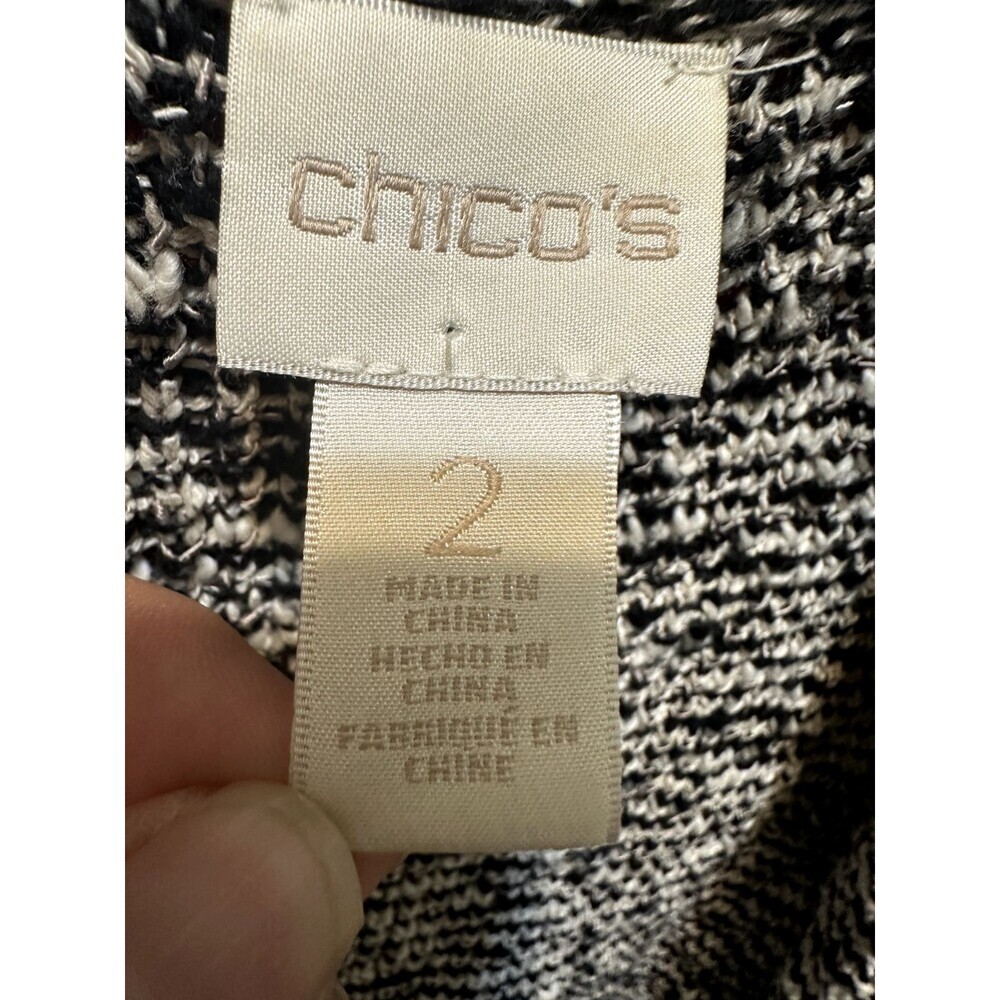 Chicos Womans Open Front Knit Cardigan Size 2X Aztec Southwestern Tribal Artsy - Picture 2 of 11